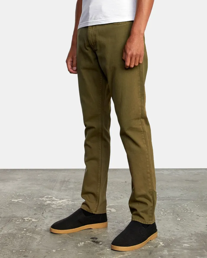 RVCA Mens Pants Daggers Slim Pigment Denim Tobacco Tob Casaul