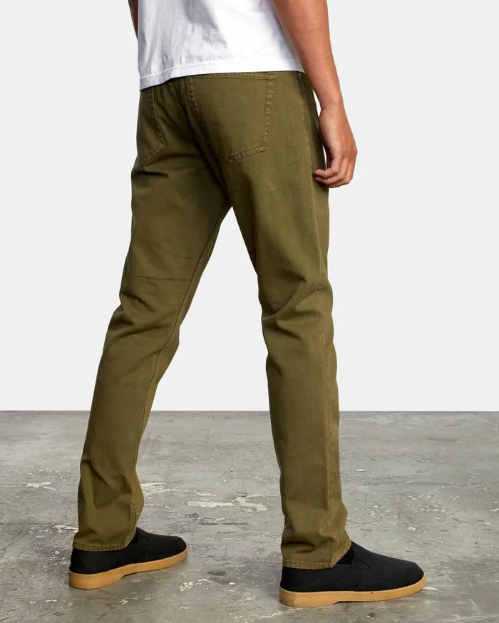 RVCA Mens Pants Daggers Slim Pigment Denim Tobacco Tob Casaul