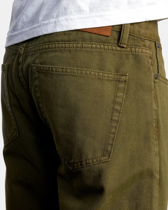 RVCA Mens Pants Daggers Slim Pigment Denim Tobacco Tob Casaul