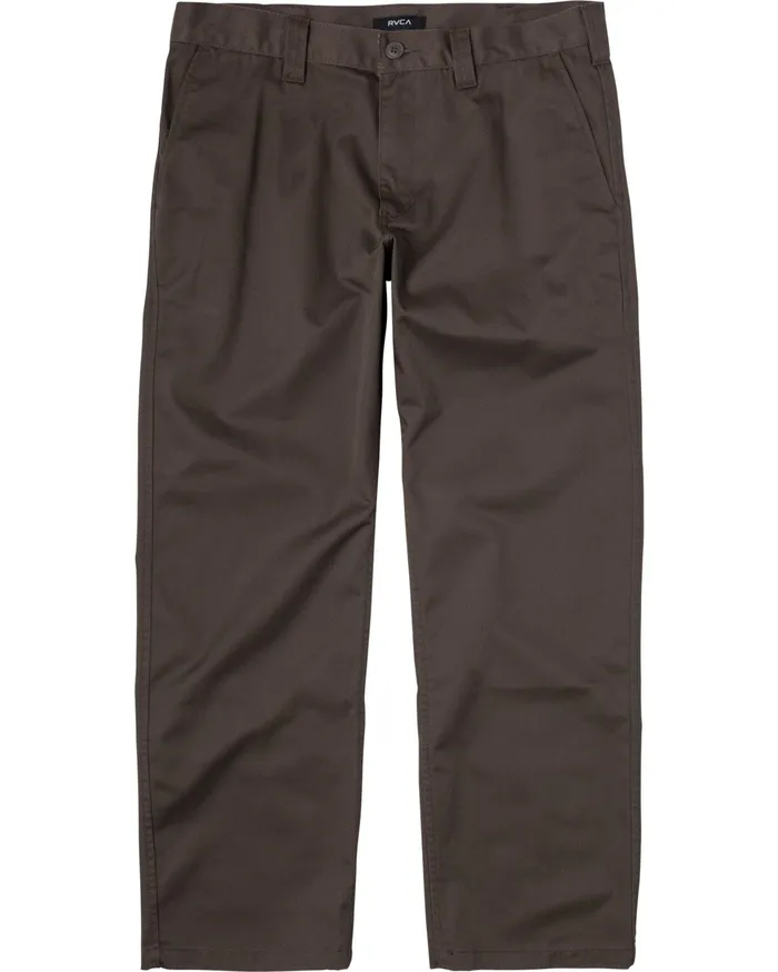 RVCA Mens Pants Recession Americana Relaxed Fit Chino Pants Chocolate Cho For Sale