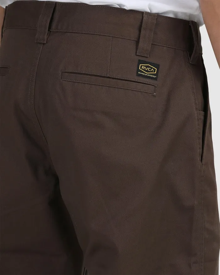 RVCA Mens Pants Recession Americana Relaxed Fit Chino Pants Chocolate Cho For Sale