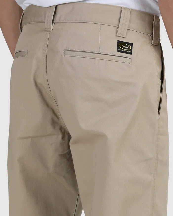 RVCA Mens Pants Recession Americana Relaxed Fit Chino Pants Khaki Kha Cheap On Sale