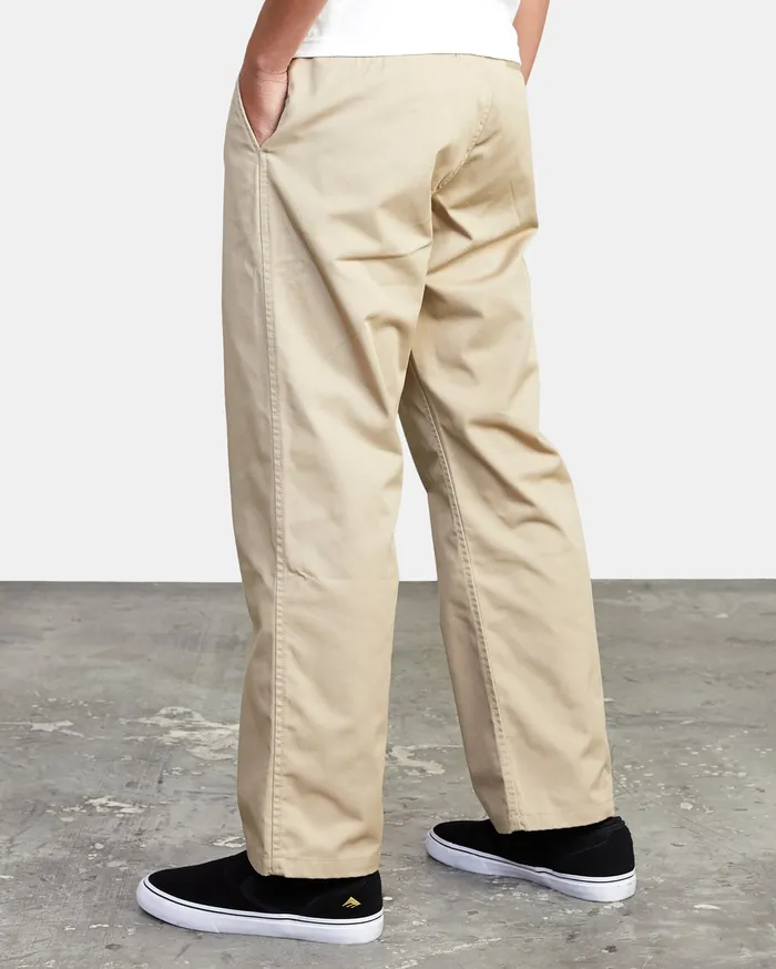 RVCA Mens Pants Recession Americana Relaxed Fit Chino Pants Khaki Kha Cheap On Sale