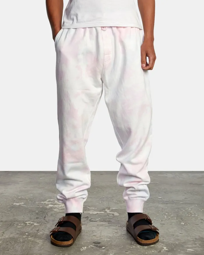 RVCA Mens Pants Tonally TieDye Sweatpants White Tie Dye Wbb6 On Sale