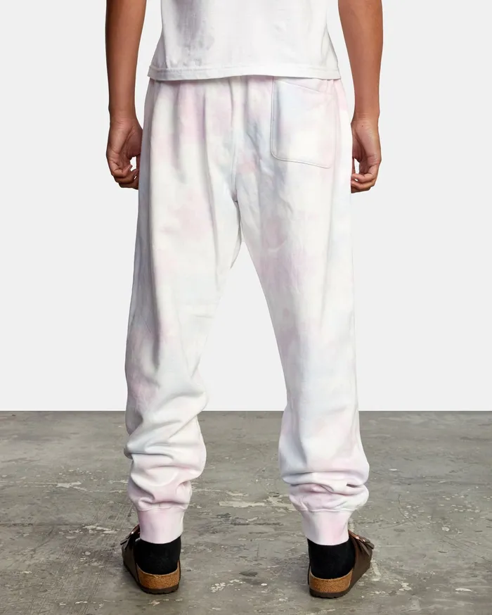 RVCA Mens Pants Tonally TieDye Sweatpants White Tie Dye Wbb6 On Sale