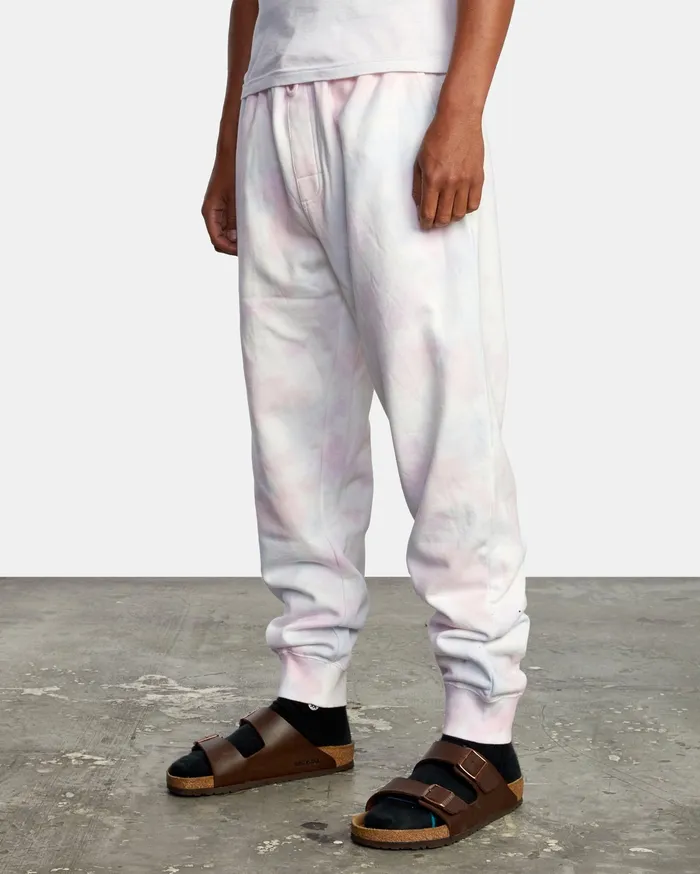 RVCA Mens Pants Tonally TieDye Sweatpants White Tie Dye Wbb6 On Sale