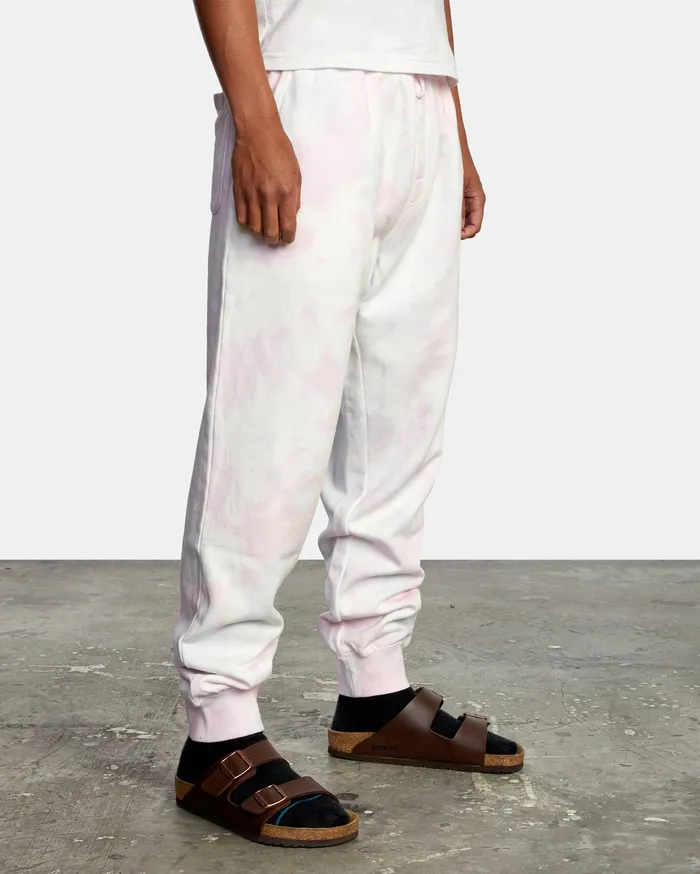 RVCA Mens Pants Tonally TieDye Sweatpants White Tie Dye Wbb6 On Sale