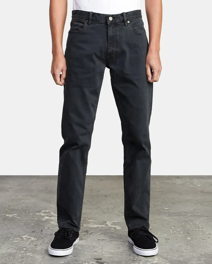 RVCA Mens Pants WeekEnd Straight Fit Denim Black Overdye Bdy Online