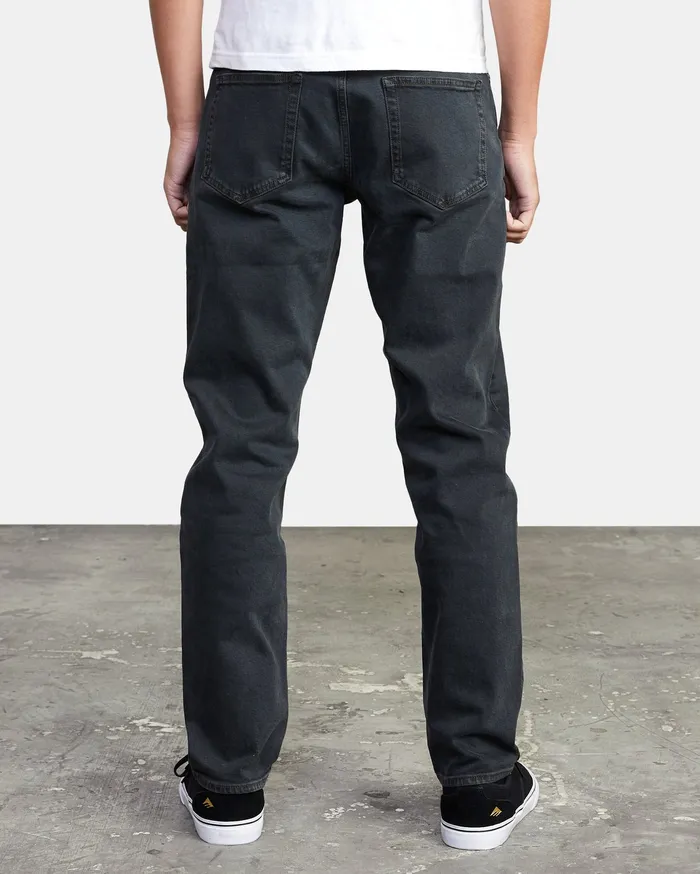 RVCA Mens Pants WeekEnd Straight Fit Denim Black Overdye Bdy Online