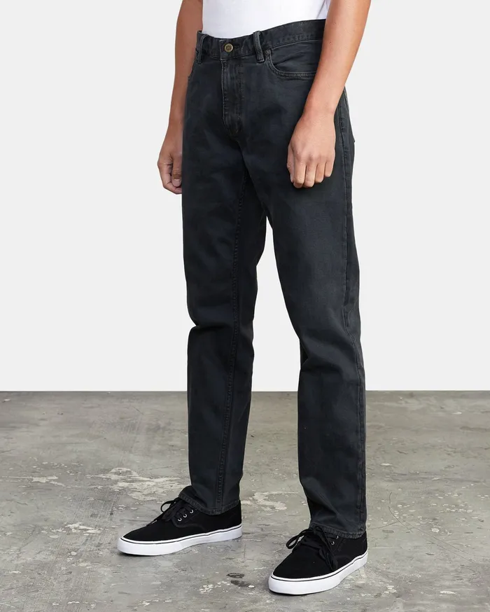 RVCA Mens Pants WeekEnd Straight Fit Denim Black Overdye Bdy Online