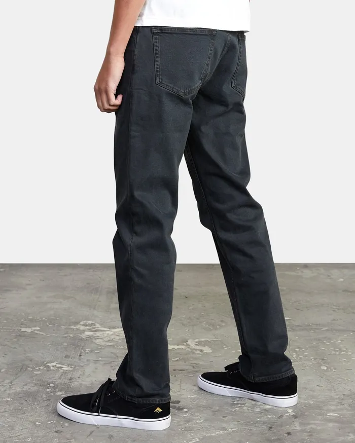 RVCA Mens Pants WeekEnd Straight Fit Denim Black Overdye Bdy Online