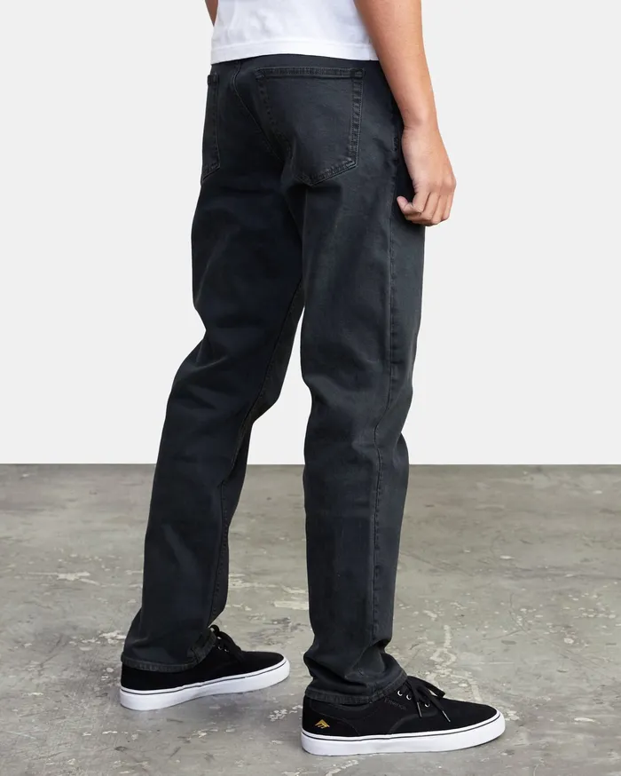 RVCA Mens Pants WeekEnd Straight Fit Denim Black Overdye Bdy Online