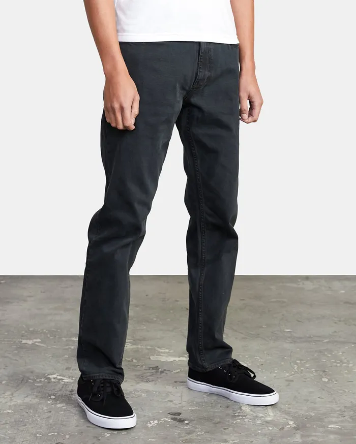 RVCA Mens Pants WeekEnd Straight Fit Denim Black Overdye Bdy Online