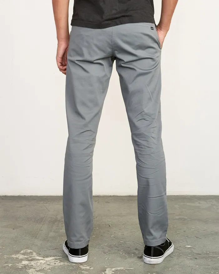 RVCA Mens Pants WeekEnd Stretch Straight Fit Pant Smoke Smk Near Me