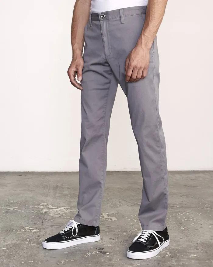 RVCA Mens Pants WeekEnd Stretch Straight Fit Pant Smoke Smk Near Me