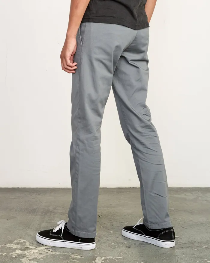 RVCA Mens Pants WeekEnd Stretch Straight Fit Pant Smoke Smk Near Me