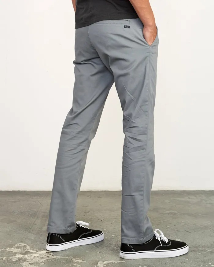 RVCA Mens Pants WeekEnd Stretch Straight Fit Pant Smoke Smk Near Me