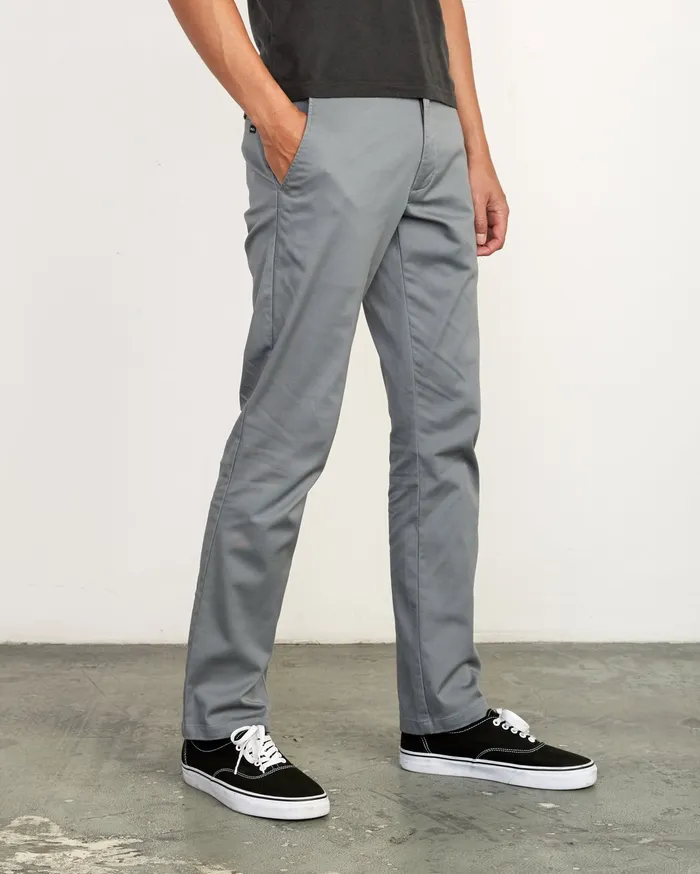 RVCA Mens Pants WeekEnd Stretch Straight Fit Pant Smoke Smk Near Me