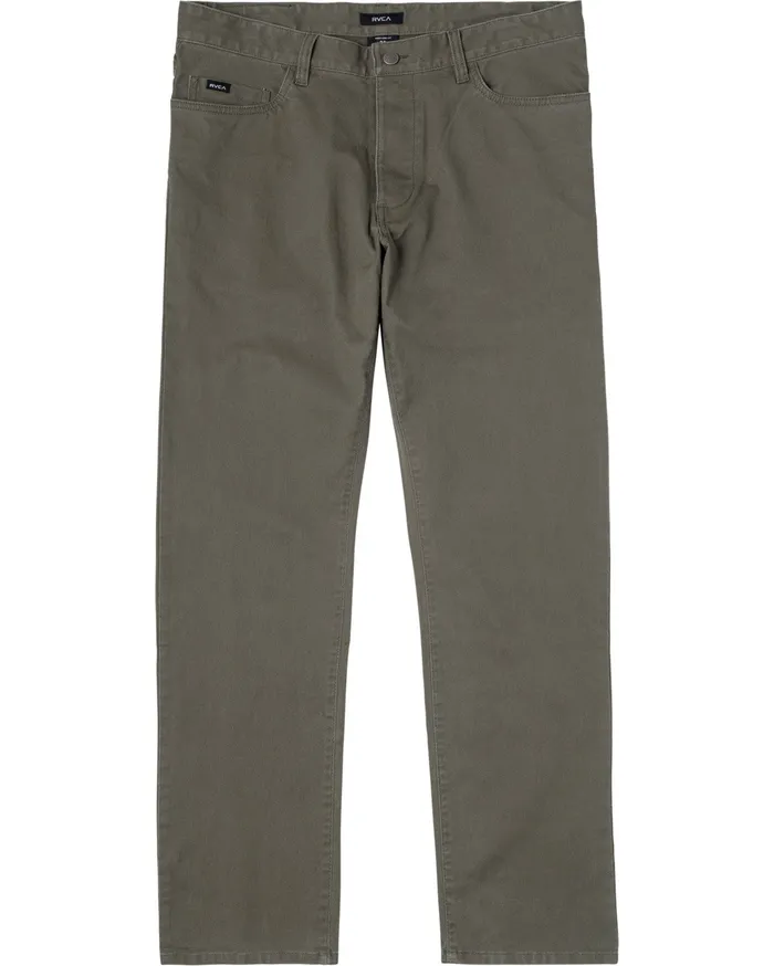 RVCA Mens Pants WeekEnd Twill Straight Fit Pant Olive Olv Near Me