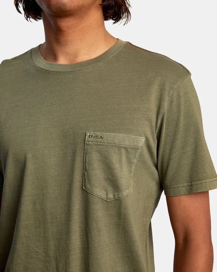 RVCA Mens Pigment Dye Tees Ptc 2 Pigment Tee Olive Olv