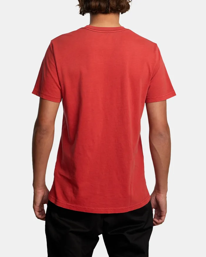 RVCA Mens Pigment Dye Tees Ptc Ii Pigment Short Sleeve Tee Chili Chl
