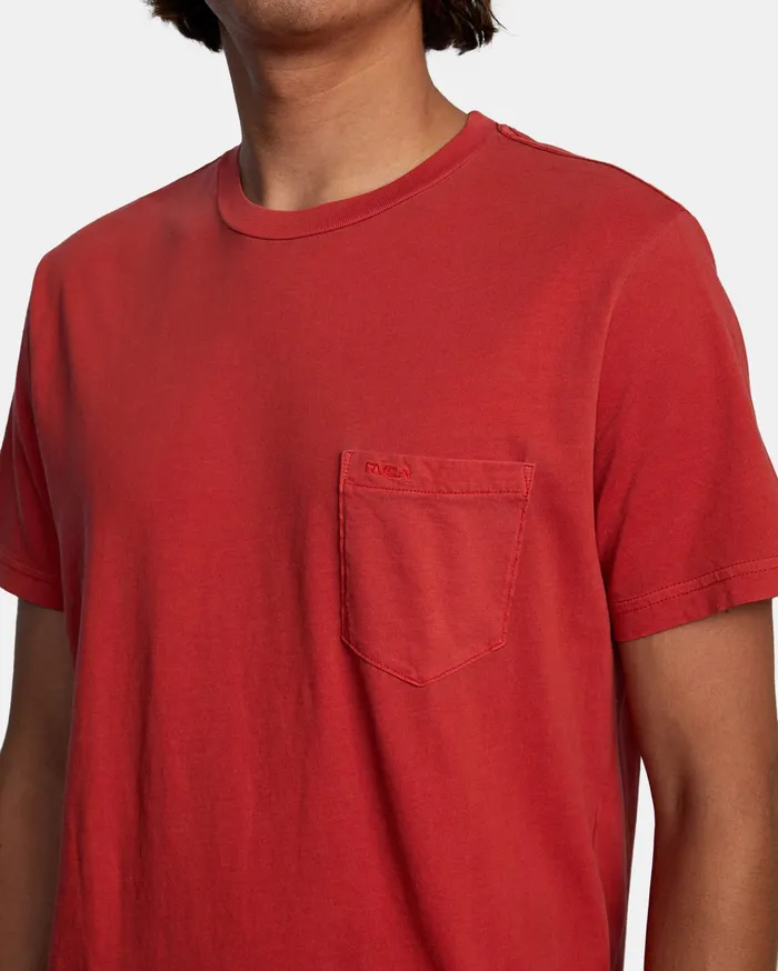 RVCA Mens Pigment Dye Tees Ptc Ii Pigment Short Sleeve Tee Chili Chl