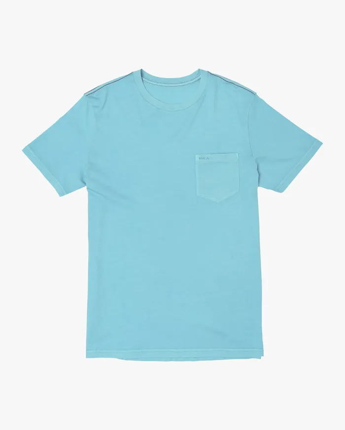 RVCA Mens Pigment Dye Tees Ptc Ii Pigment Short Sleeve Tee Ice Blue Icb
