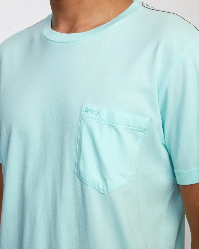 RVCA Mens Pigment Dye Tees Ptc Ii Pigment Short Sleeve Tee Ice Blue Icb