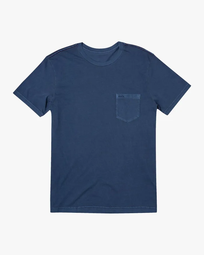 RVCA Mens Pigment Dye Tees Ptc Ii Pigment Short Sleeve Tee Moody Blue Mdy
