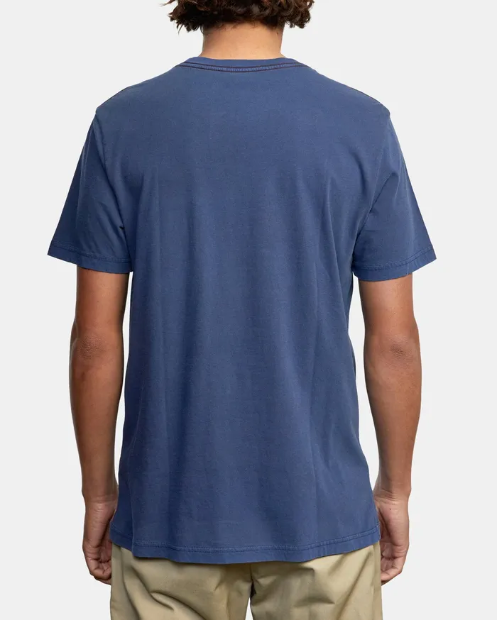 RVCA Mens Pigment Dye Tees Ptc Ii Pigment Short Sleeve Tee Moody Blue Mdy