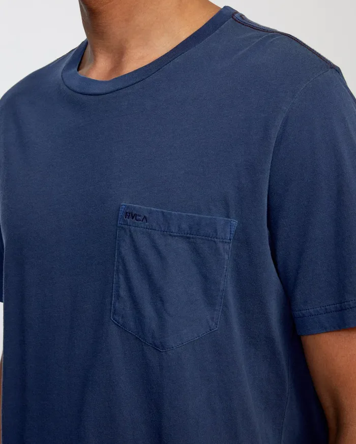 RVCA Mens Pigment Dye Tees Ptc Ii Pigment Short Sleeve Tee Moody Blue Mdy