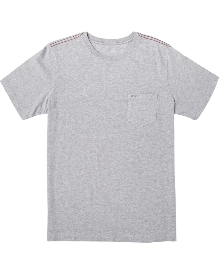 RVCA Mens Pigment Dye Tees Ptc Standard Wash Short Sleeve Tee Heather Grey Hgr