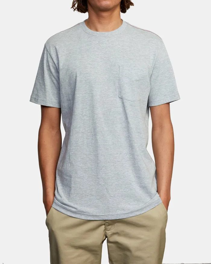 RVCA Mens Pigment Dye Tees Ptc Standard Wash Short Sleeve Tee Heather Grey Hgr