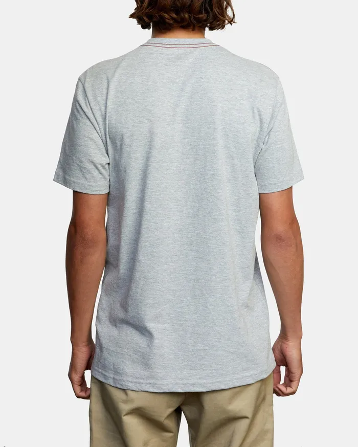 RVCA Mens Pigment Dye Tees Ptc Standard Wash Short Sleeve Tee Heather Grey Hgr