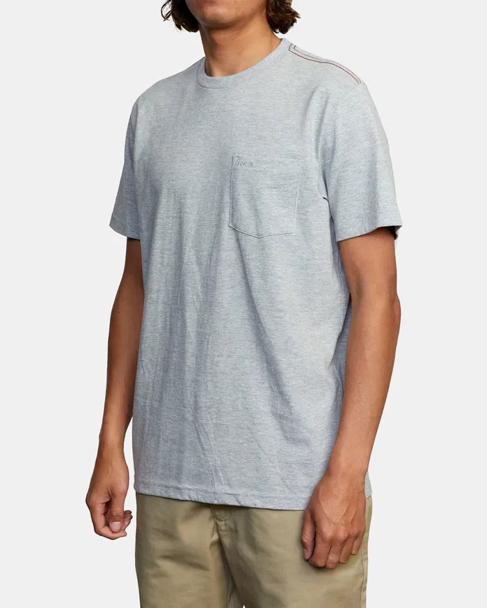 RVCA Mens Pigment Dye Tees Ptc Standard Wash Short Sleeve Tee Heather Grey Hgr
