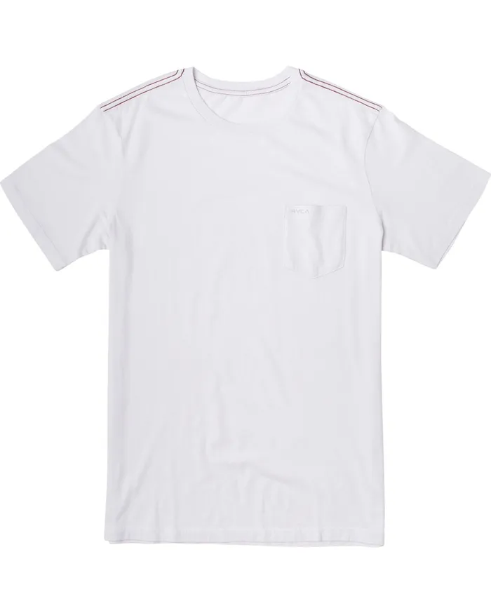 RVCA Mens Pigment Dye Tees Ptc Standard Wash Short Sleeve Tee White Wht