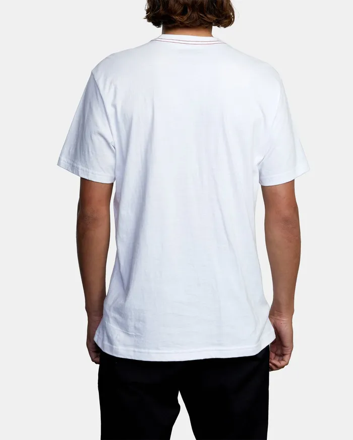 RVCA Mens Pigment Dye Tees Ptc Standard Wash Short Sleeve Tee White Wht