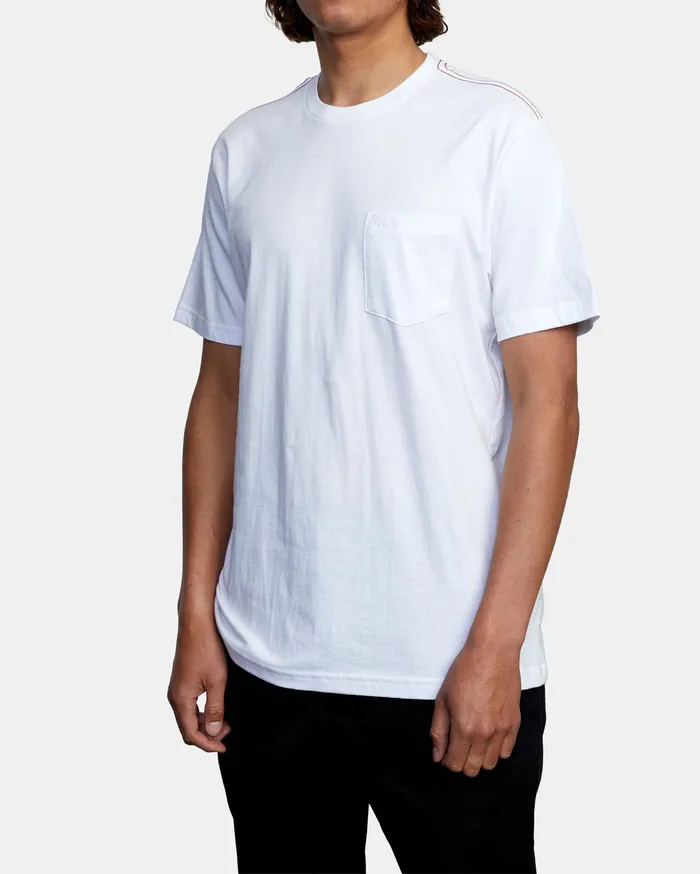 RVCA Mens Pigment Dye Tees Ptc Standard Wash Short Sleeve Tee White Wht