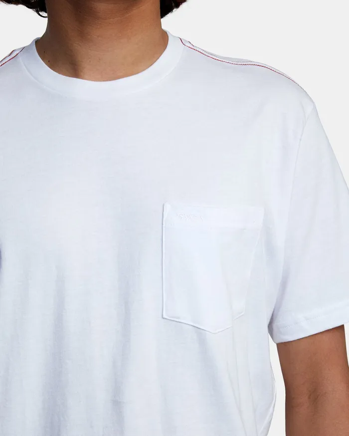 RVCA Mens Pigment Dye Tees Ptc Standard Wash Short Sleeve Tee White Wht