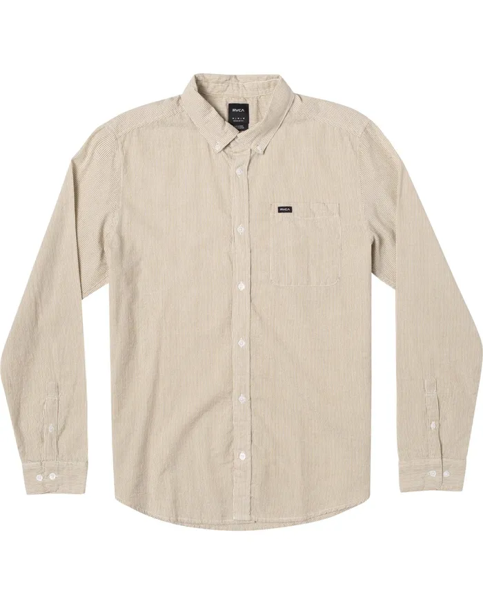 RVCA Mens Shirts Endless Seersucker Long Sleeve Shirt Camel Cml Online