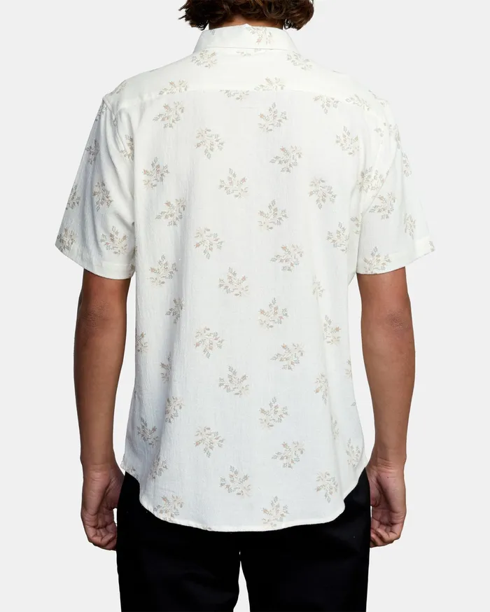 RVCA Mens Shirts Prarie Floral Short Sleeve Shirt Natural Nat Gift Ideas