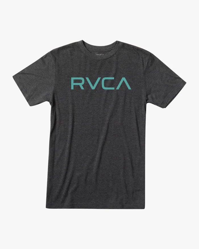 RVCA Mens Short Sleeves Big Rvca Short Sleeve Tee Black With Blue Bkb