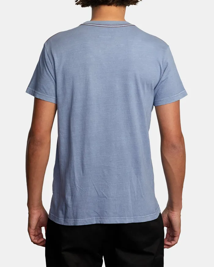 RVCA Mens Short Sleeves Bleecher Short Sleeve Tee Slate Slt