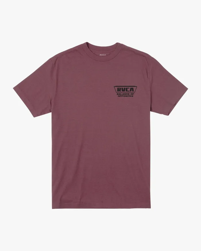 RVCA Mens Short Sleeves Clawed Short Sleeve Tee Cranberry Crn