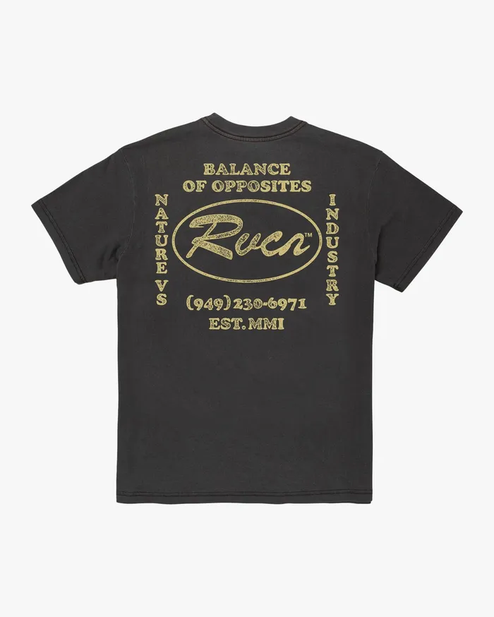 RVCA Mens Short Sleeves Cooper Short Sleeve Tee Black Blk