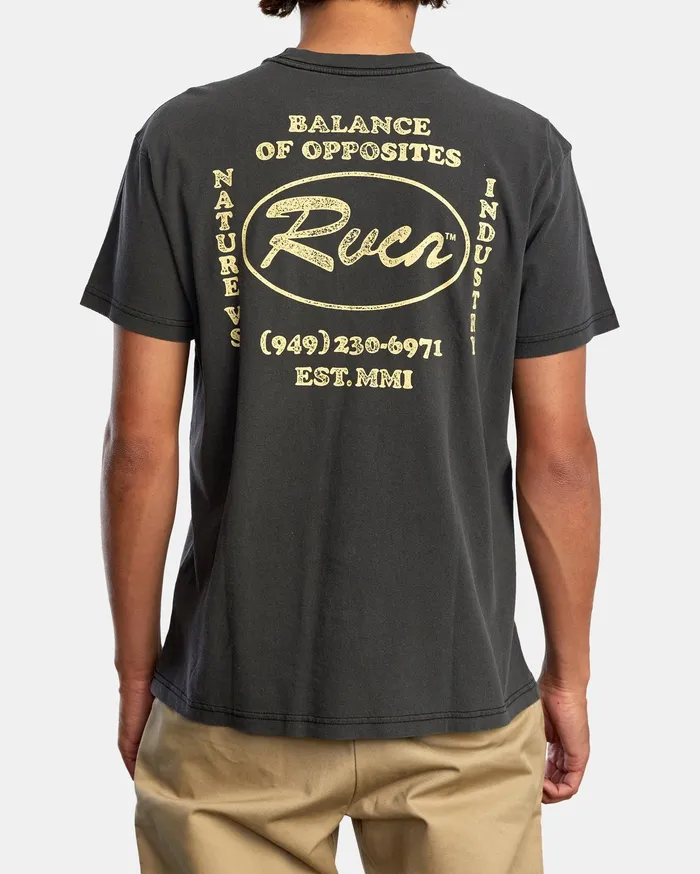 RVCA Mens Short Sleeves Cooper Short Sleeve Tee Black Blk