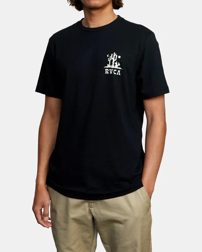 RVCA Mens Short Sleeves HiDes Short Sleeve Tee Black Blk