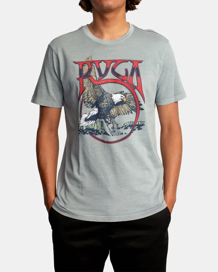 RVCA Mens Short Sleeves Nowhere Short Sleeve Tee Monument Mon