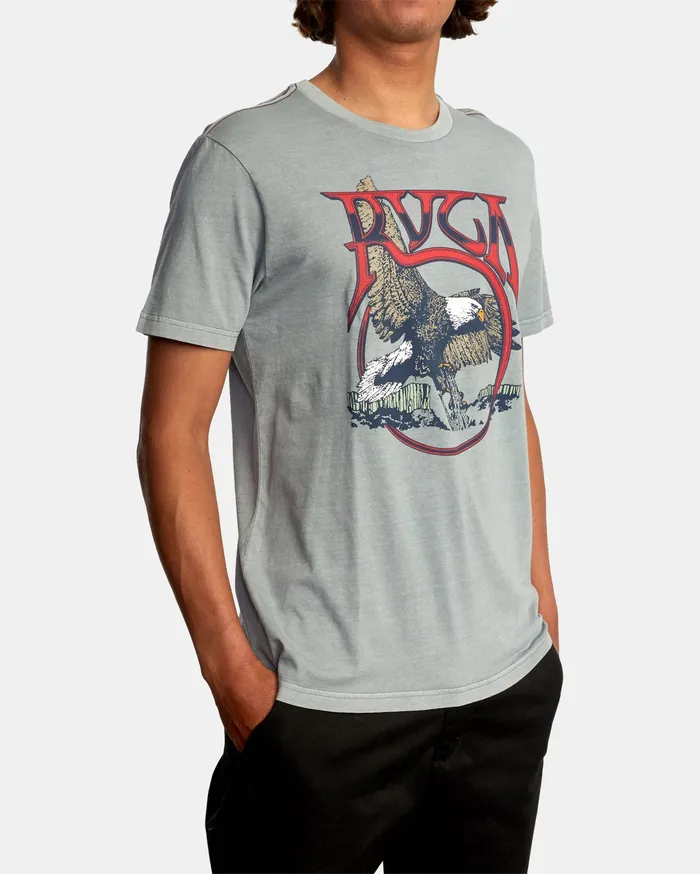 RVCA Mens Short Sleeves Nowhere Short Sleeve Tee Monument Mon