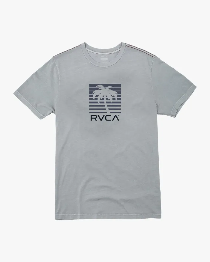 RVCA Mens Short Sleeves Palm Beach Short Sleeve Tee Monument Mon